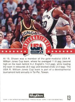 1994 SkyBox USA - Gold #13 Shawn Kemp Back