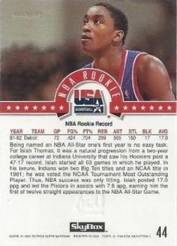 1994 SkyBox USA - Gold #44 Isiah Thomas Back