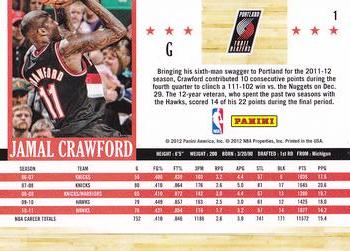 2011-12 Hoops #1 Jamal Crawford Back