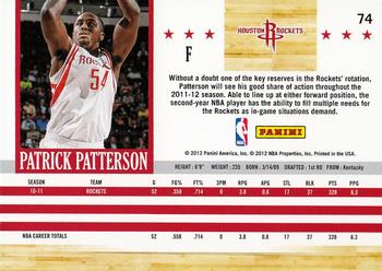 2011-12 Hoops #74 Patrick Patterson Back
