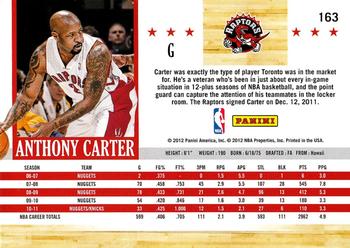 2011-12 Hoops #163 Anthony Carter Back