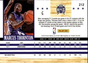 2011-12 Hoops #212 Marcus Thornton Back
