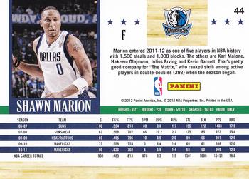 2011-12 Hoops #44 Shawn Marion Back