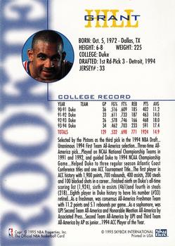 1994-95 Hoops Schick NBA Rookies #NNO Grant Hill Back