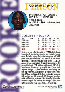 1994-95 Hoops Schick NBA Rookies #NNO Wesley Person Back