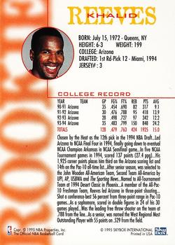 1994-95 Hoops Schick NBA Rookies #NNO Khalid Reeves Back
