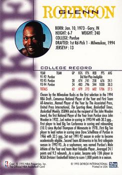 1994-95 Hoops Schick NBA Rookies #NNO Glenn Robinson Back