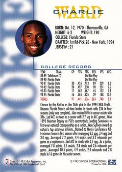 1994-95 Hoops Schick NBA Rookies #NNO Charlie Ward Back