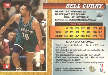 1994-95 Topps Embossed - Golden Idols #10 Dell Curry Back