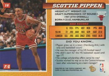 1994-95 Topps Embossed - Golden Idols #16 Scottie Pippen Back