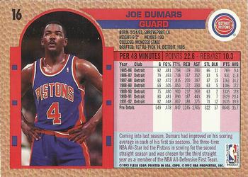 1992-93 Fleer Drake's #16 Joe Dumars Back