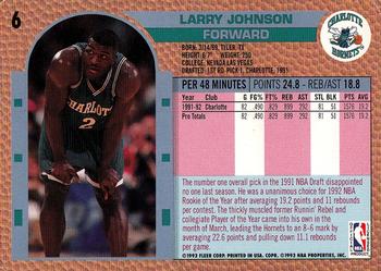 1992-93 Fleer Drake's #6 Larry Johnson Back
