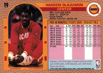 1992-93 Fleer Drake's #19 Hakeem Olajuwon Back
