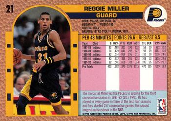 1992-93 Fleer Drake's #21 Reggie Miller Back