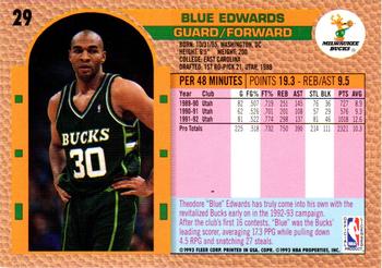 1992-93 Fleer Drake's #29 Blue Edwards Back