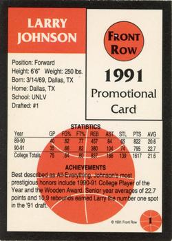 1991 Front Row #1 Larry Johnson Back