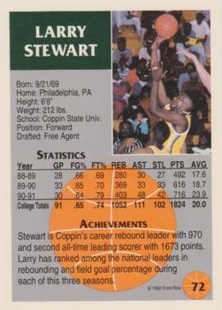 1991 Front Row Update #72 Larry Stewart Back
