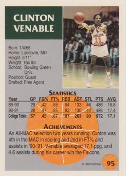 1991 Front Row Update #95 Clinton Venable Back