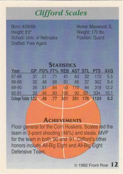 1991-92 Front Row Premier #12 Clifford Scales Back