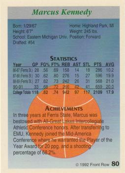 1991-92 Front Row Premier #80 Marcus Kennedy Back