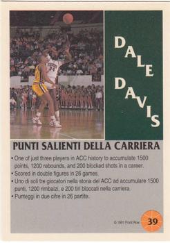 1991 Front Row Italian/English #39 Dale Davis Back