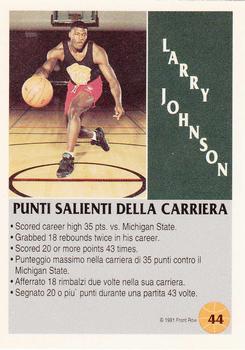 1991 Front Row Italian/English #44 Larry Johnson Back