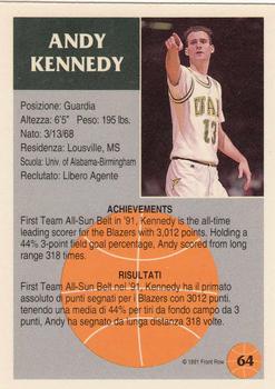 1991 Front Row Italian/English #64 Andy Kennedy Back