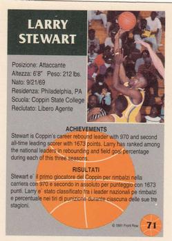 1991 Front Row Italian/English #71 Larry Stewart Back