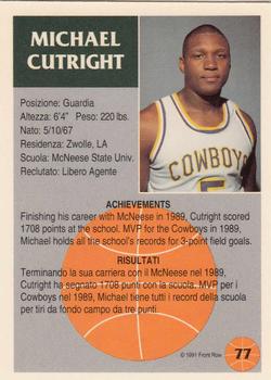 1991 Front Row Italian/English #77 Michael Cutright Back