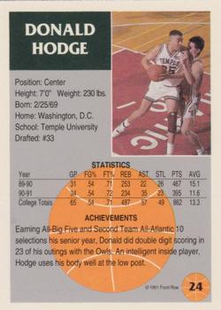 1991 Front Row - Gold #24 Donald Hodge Back