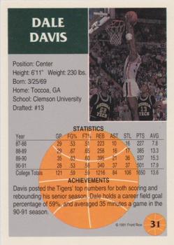 1991 Front Row - Gold #31 Dale Davis Back