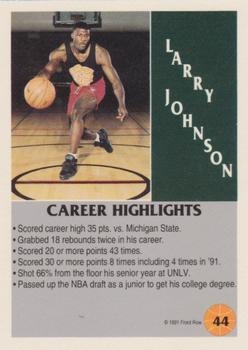 1991 Front Row - Gold #44 Larry Johnson Back