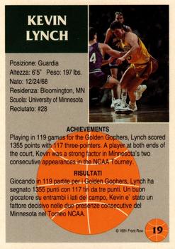 1991 Front Row Italian/English - Gold #19 Kevin Lynch Back