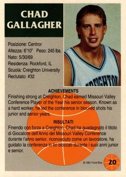 1991 Front Row Italian/English - Gold #20 Chad Gallagher Back