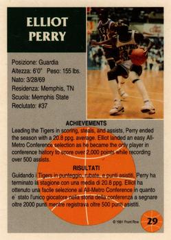1991 Front Row Italian/English - Gold #29 Elliot Perry Back