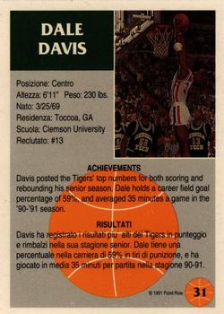 1991 Front Row Italian/English - Gold #31 Dale Davis Back