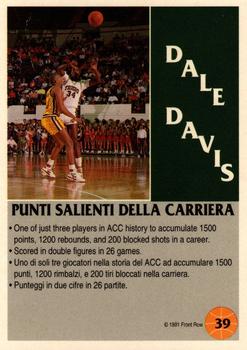 1991 Front Row Italian/English - Gold #39 Dale Davis Back