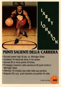 1991 Front Row Italian/English - Gold #44 Larry Johnson Back