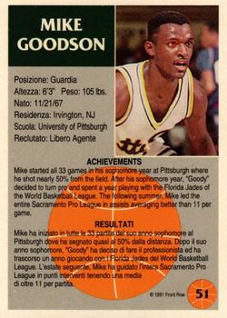1991 Front Row Italian/English - Gold #51 Mike Goodson Back