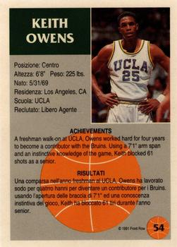 1991 Front Row Italian/English - Gold #54 Keith Owens Back
