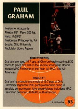 1991 Front Row Italian/English - Gold #93 Paul Graham Back