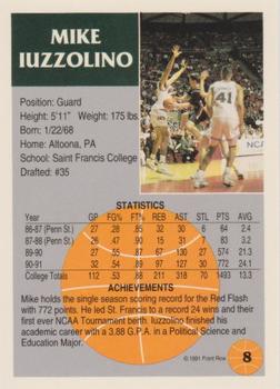 1991 Front Row - Silver #8 Mike Iuzzolino Back