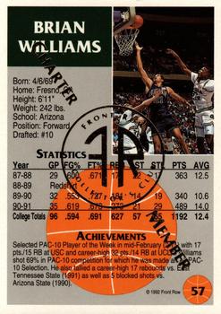 1991 Front Row Update - Gold Charter Member #57 Brian Williams Back