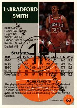 1991 Front Row Update - Gold Charter Member #63 LaBradford Smith Back