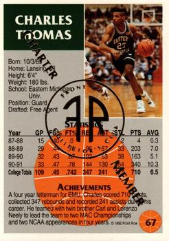 1991 Front Row Update - Gold Charter Member #67 Charles Thomas Back