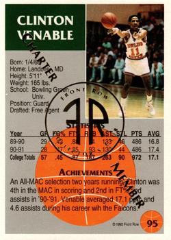 1991 Front Row Update - Gold Charter Member #95 Clinton Venable Back