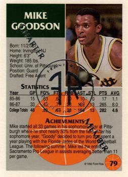 1991 Front Row Update - Silver Charter Member #79 Mike Goodson Back