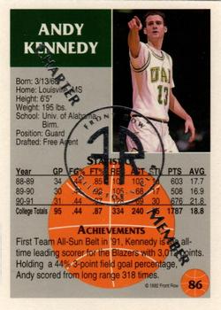 1991 Front Row Update - Silver Charter Member #86 Andy Kennedy Back