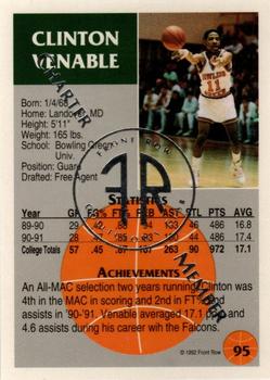 1991 Front Row Update - Silver Charter Member #95 Clinton Venable Back