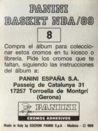 1988-89 Panini Stickers (Spanish) #8 Larry Bird Back